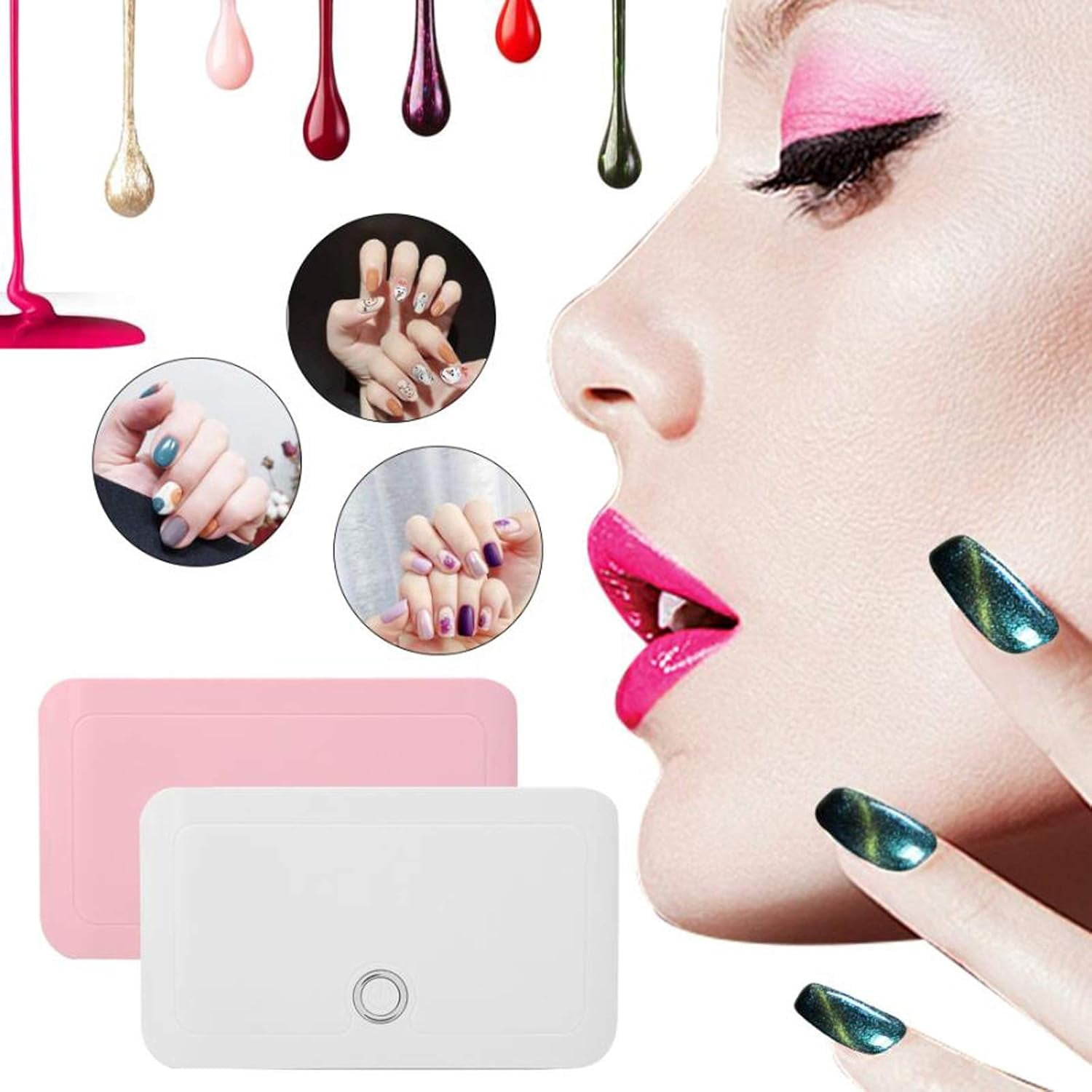 Lamp Nail Dryer 24W Lamp for Nails Manicure Machine Mini Portable Nail Lamp Gel Nail Polish Gel Varnish(OneColor)