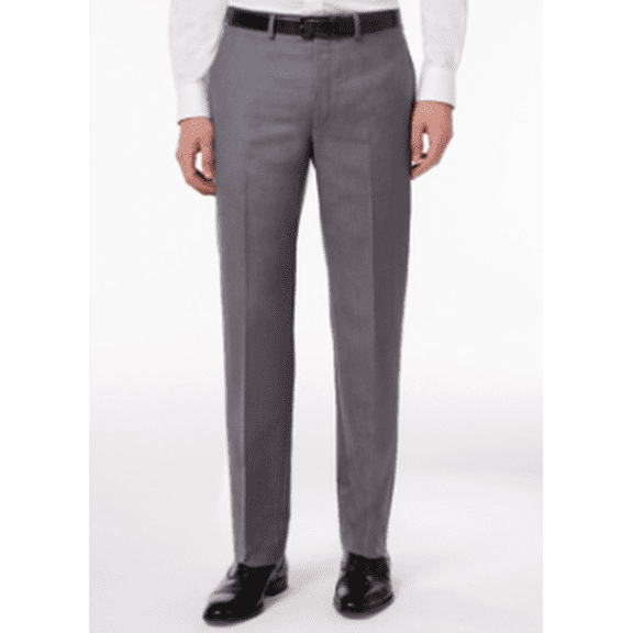 Calvin Klein Mens Slim fit Dress Pants 48 / 30 Charcoal Grey Solid Stretch