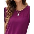 thumbnail image 3 of Mytrendy Women Batwing Short Sleeve Round Neck Hollow Out Casual Top Blouse, 3 of 4