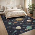thumbnail image 3 of ODIKA 8'x10' Washable Area Rug System Galaxy Planet Map With Ringed Worlds And Comet Trails for Living Room, Under Sectional, Family , Durable, Non-Slip, 3 of 7