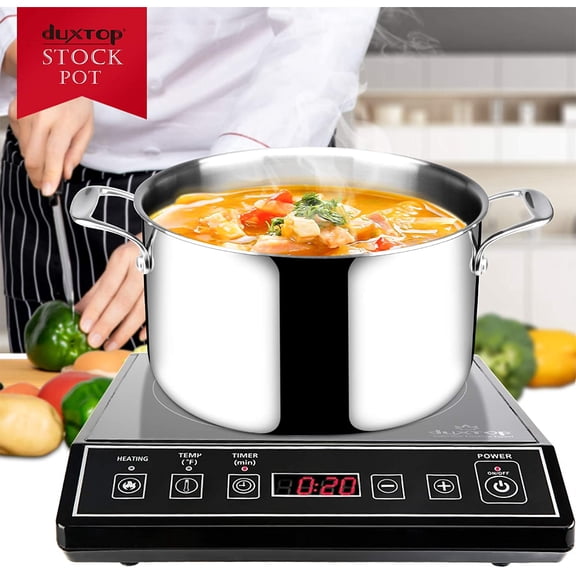 Duxtop 6.5 Quart Stainless Steel Stock Pot with Lid
