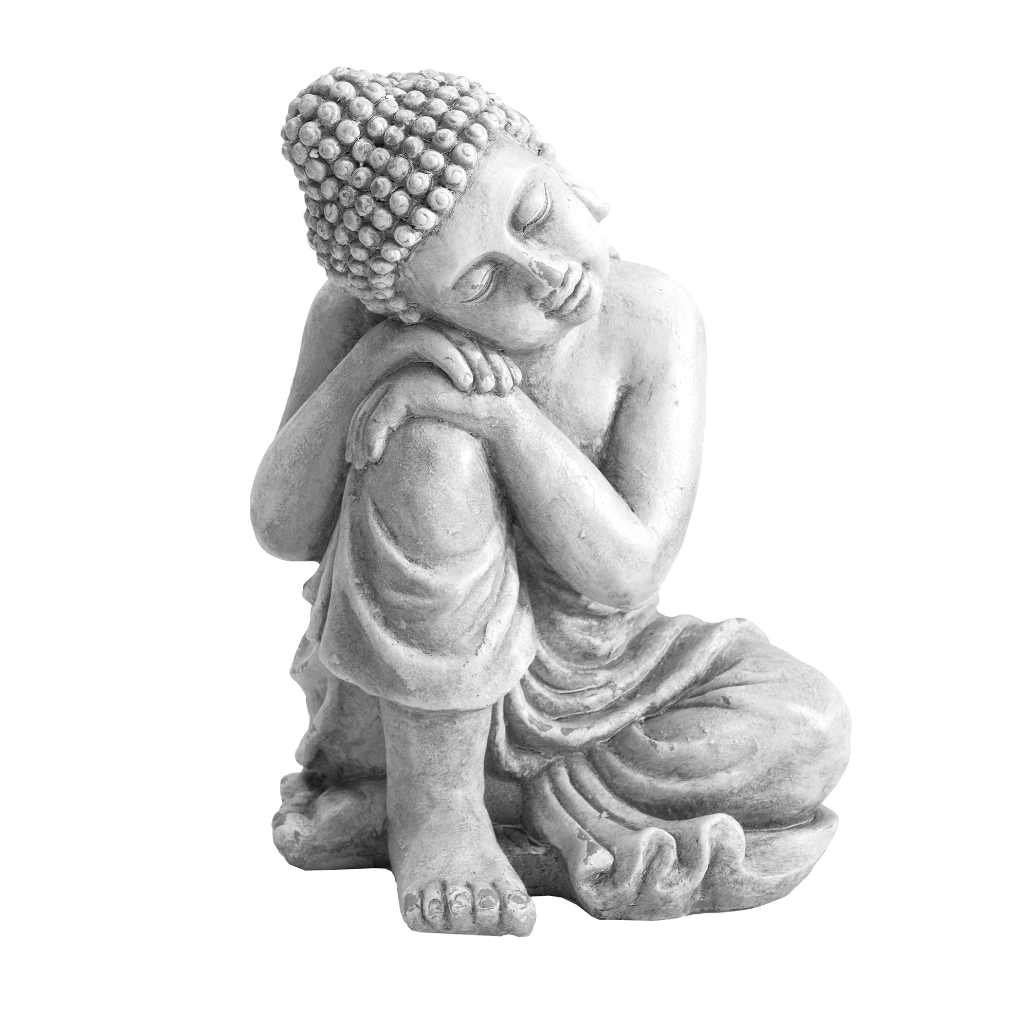 Sunjoy Gray Decorative Buddha Garden Decor Statue