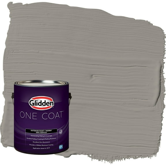 Glidden One Coat Lazy Afternoon / Gray Satin Exterior Paint with Primer, 1 Gallon