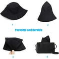 thumbnail image 4 of Wide Brim Sun UPF50+ UV Packable Unisex Hat, Cotton, Black, 4 of 7