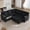 Charcoal grey, variant on LQLI 81" L-Shaped Oversized Chenille Modular Sectional Sleeper Sofa with Pull-Out Bed, Storage Seat, Modern 5-Seater Upholstered Couch Bed with Charging Station, Easy Assembly, for Living Room