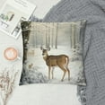 thumbnail image 2 of COMIO Animals Throw Pillow Cover Christmas Deer Rabbit Bird Xmas Tree Pillow Case Square Winter Snowfield Pillowslip, Great for Sofa, Patio, bedroom Decor, 2 of 5