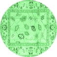 thumbnail image 1 of Ahgly Company Indoor Round Oriental Emerald Green Traditional Area Rugs, 7' Round, 1 of 4