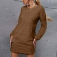 thumbnail image 5 of Vestidos Para Mujer Vestidos Casuales Moda Ocio Cómodo Color Sólido Cuello Redondo Vestido de Manga Larga Odeerbi  ODB134841, 5 of 5