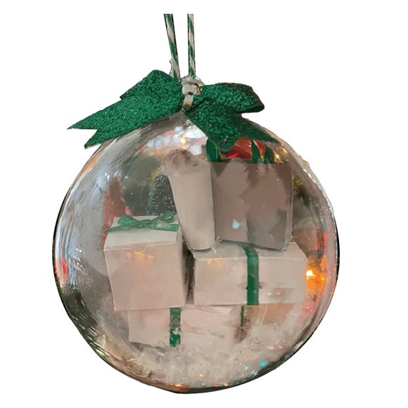 3.15in Christmas Mini Express Box Ornament With Colorful Bows PVC Funny Mini Packages Ornament for Xmas Halloween Decorations Style 2
