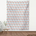 thumbnail image 4 of Ambesonne Mid-Century Modern Fabric by the Yard Upholstery, Retro Cuisine, 2 Yards, Blue Grey Vermilion, 4 of 5