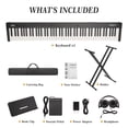 thumbnail image 5 of Accreate 88 Key Keyboard Piano, Full-Size Electric Keyboard Piano for Beginners, Portable Electric Piano with Stand, Headphones, Sustain Pedal, Handbag, Bluetooth, USB MIDI, 5 of 7