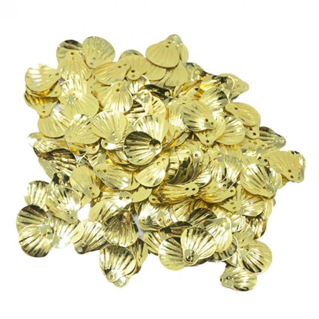 Paillette de Costura de Lentejuelas Sueltas de Cáscara nte de 15 Mm, Joyería DIY, Bolsa de Tela para Manualidades, Decoración Oro Macarena Lentejuelas