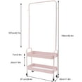 thumbnail image 3 of TFCFL 2 in 1 Garment Rack, Clothing Rack with 2 Tier Metal Basket & Casters, Rolling Storage Cart Clothes Organizer, Heavy-Duty Metal Clothing Rack for Hanging Clothes, Dresses, Coats (Pink), 3 of 18