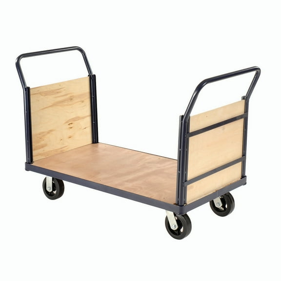 Global Industrial 241504 60 x 30 in. Euro Truck with Wood Ends & Deck, Blue - Capacity 2000 lbs