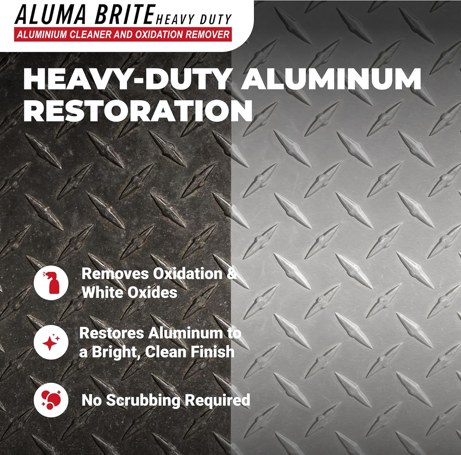 Corrosion Technologies ALuma Brite Heavy Duty Aluminum Cleaner, Industrial Brightener for Oxidation Removal, Concrete and Soot Residue, Commercial-Grade, High Foaming Rinse-Free Formula, 1 gallon
