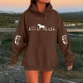 thumbnail image 2 of Heartbeat Horse Sweatshirt Hoodie Womens Cute Western Horses Printed Pullover Hoodie Fall Long Sleeve Sports Tops, 2 of 4