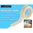 thumbnail image 3 of 2"x60 yds White Masking Tape 4 Rolls General Purpose Beige Painter's Tape for Painting, Labeling, Packaging, Craft, Art, Hobbies, Home, Office, School Stationary, etc. by WholesaleArtsFrames-com, 3 of 6