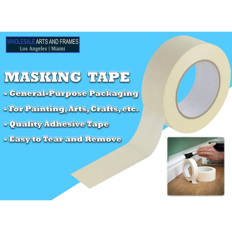 2x60 yds White Masking Tape 1 Roll General Purpose Beige Painter's Tape  for Painting, Labeling, Packaging, Craft, Art, Hobbies, Home, Office,  School