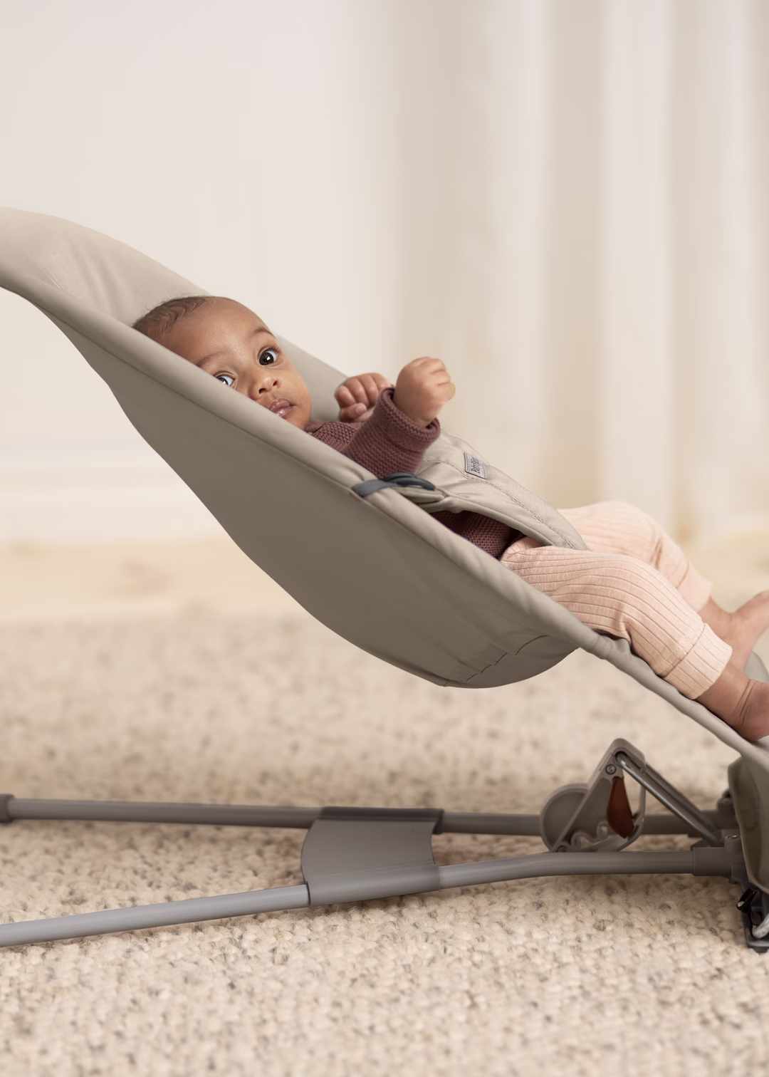 BabyBjorn Bouncer Balance Soft, Woven/Jersey, Tri-Fabric, Sand Grey