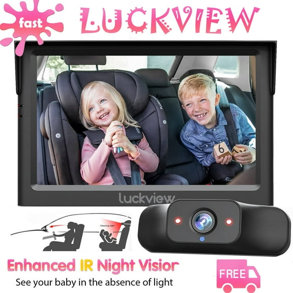 Luckview HD Baby Car Mirror with 3X Zoom, Black
