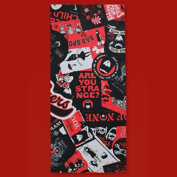 [Officially Licensed] Emily the Strange Emily Multi Graphic Beach Towel, 71" x 31.5"
