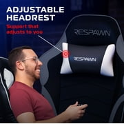 RESPAWN 900 Console Gaming Recliner with Footrest and Lumbar Support - Comfortable Ergonomic Gaming Chair with Headrest, No Wheels, Reclining, Heavy Duty, Racing Style Video Game Chairs - White