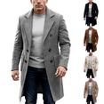 thumbnail image 4 of Men's Casual Wool-Blend Overcoat with Pockets, Brown, Size XXL, 4 of 4