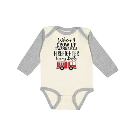 

Inktastic Future Firefighter Like Daddy Gift Baby Boy Long Sleeve Bodysuit