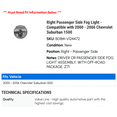 thumbnail image 2 of Right Passenger Side Fog Light - Compatible with 2000 - 2006 Chevy Suburban 1500 2001 2002 2003 2004 2005, 2 of 2