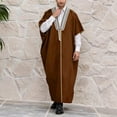 thumbnail image 2 of IWRICH Men's Abaya (Bisht) - Cloak Arab Dress Brown XXL, 2 of 5