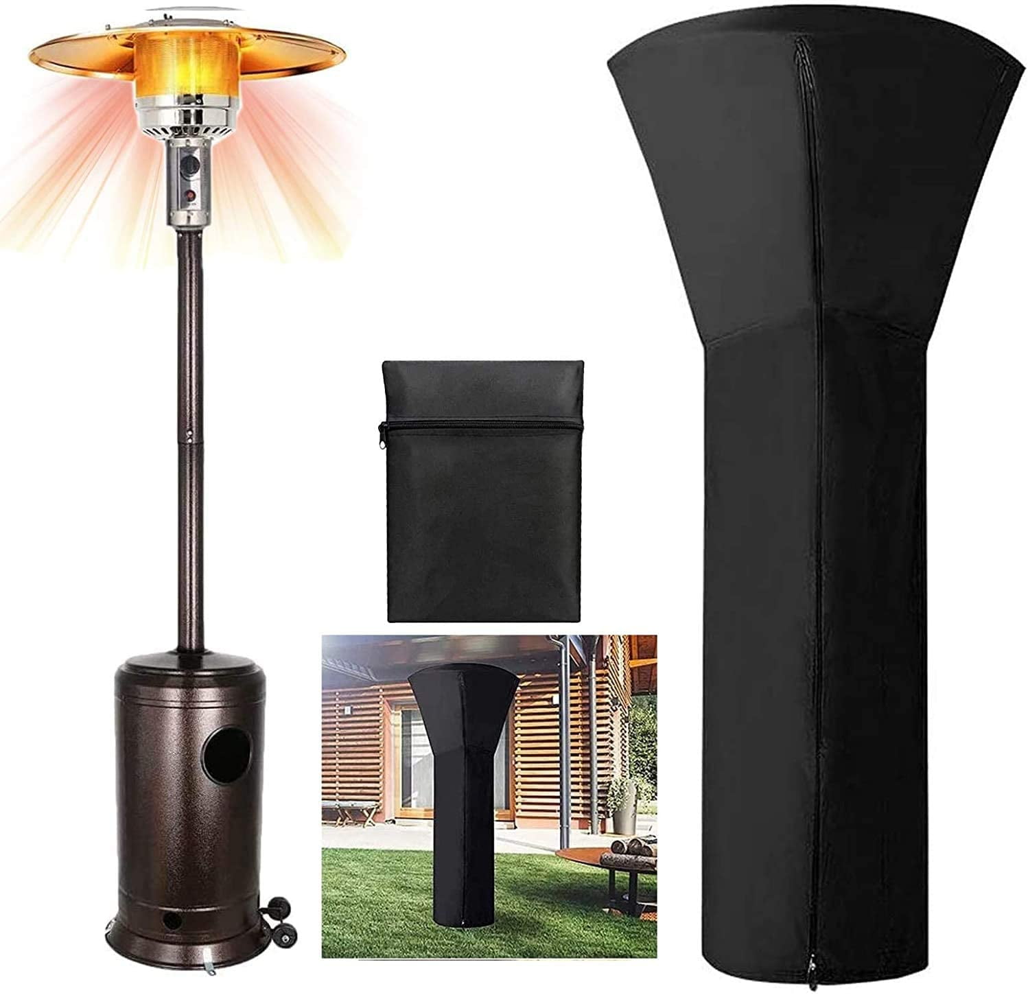 Patio Heater Cover, 210D Oxford Waterproof Heated Umbrella Cover