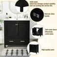 thumbnail image 2 of 30" Bathroom Vanity with Sink, Modern Under Sink Cabinet with 2 Doors and 1 Drawer, Floor Storage Cabinet for Bathroom with Removable Divider and Double Shelf, Black, 2 of 9