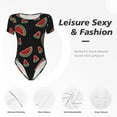 thumbnail image 4 of Balery Watermelon Body de cuello redondo de manga corta para mujer Tops de manga corta Tops básicos-Medium, 4 of 7