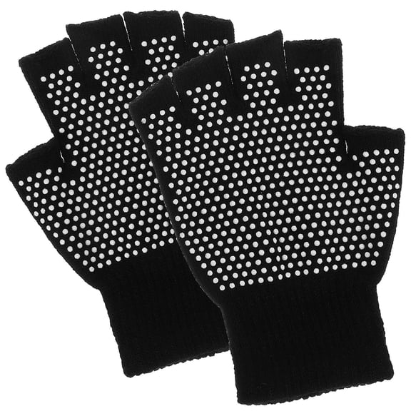 FENGGUIQU Black Fingerless Athletic Gloves Without , 1 Pair for Sports and Outdoor Activities