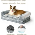 thumbnail image 4 of Foldable XXL Dog Bed, Faux Fur Fluffy Dog Bed for Extra Large Dogs, Orthopedic Calming Memory Foam Big Dog Couch Bed, Washable Soft Dog Sofa Bed with Non-Slip Bottom, Grey, 54"x38"x7.5", 4 of 16