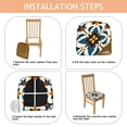 thumbnail image 4 of Red and Blue Pioneer Flower Modern Art Seat Covers for Dining Room Chairs Set Of 4,Stretch Printed Washable Chair Seat Cover with Elastic Ties and Button,Removable Waterproof Couch Cushion Covers, 4 of 5
