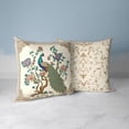 thumbnail image 2 of Lavish Peacock Indoor/Outdoor Pillow in Beige 16x16, 2 of 5