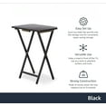 thumbnail image 2 of Portable TV Dinner 4-Pack Rectangular Folding Tray Table with Storage Rack, Black, 15" x 19" x 26", 2 of 7