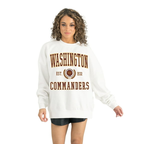 Women's Gameday Couture White Washington Commanders Timeless Triumph Premium Fleece Pullover Sweatshirt