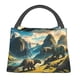 thumbnail image 1 of Fotbe Valley River Dinosaur Bolsa Térmica Portátil con Estampado, Bolsa de Entrega de Alimentos Aislada, Bolsa Reutilizable de Gran Capacidad para Comidas y Supermercado, 1 of 6