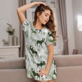 thumbnail image 3 of Easygdp green plaid Moose tree Camisón de manga corta para mujer, informal, estampado, 3 of 6