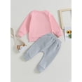 thumbnail image 5 of Infant Toddler Baby Girl Clothes 6M 12M 18M 24M 3Y Fall Winter Outfit Long Sleeve Crewneck Sweatshirt Top Casual Pants Set, 5 of 9