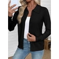 thumbnail image 2 of UZMOG Cardigan Sweaters for Women, Lightweight Trendy Long Sleeve Lapel Collar Button Down Sweater Cardigans, Black, 2 of 9