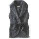 thumbnail image 1 of Chaleco Aeropostale de suéter con cinturón Sin mangas de punto de Color sólido para mujer Gris Grande, 1 of 1