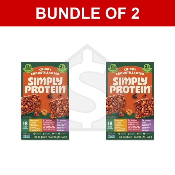Lot de 2 - Barres Collation Croustillantes SimplyProtein