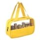 thumbnail image 4 of Bolsas de maquillaje medianas transparentes de patchwork duraderas para mujeres de Unique Bargains para vacaciones y camping en cuero PU y PVC amarillo-M, 4 of 4