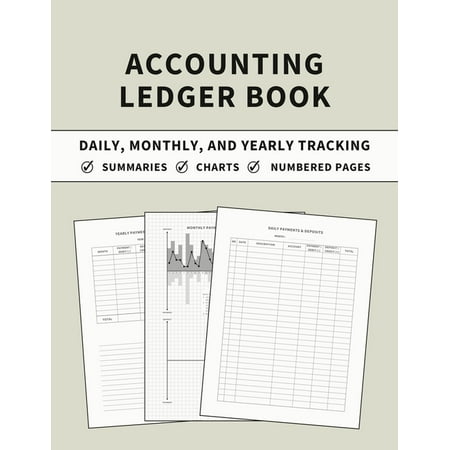 Accounting Ledger Book : Daily, Monthly, and Yearly Tracking of Accounts, Payments, Deposits, and Balance for Personal Finance and Small Business Bookkeeping (Stone Cover) (Paperback)