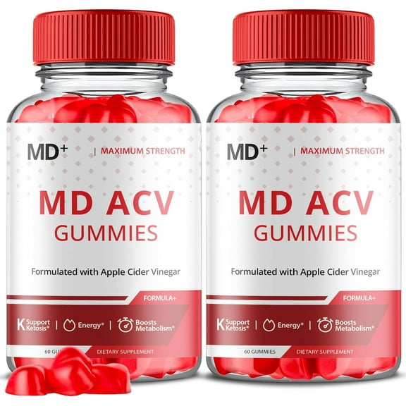 (2 Pack) MD  Keto ACV Gummies - Apple Cider Vinegar Supplement for Weight Loss - Energy & Focus Boosting Dietary Supplements for Weight Management & Metabolism - Fat Burn - 120 Gummies