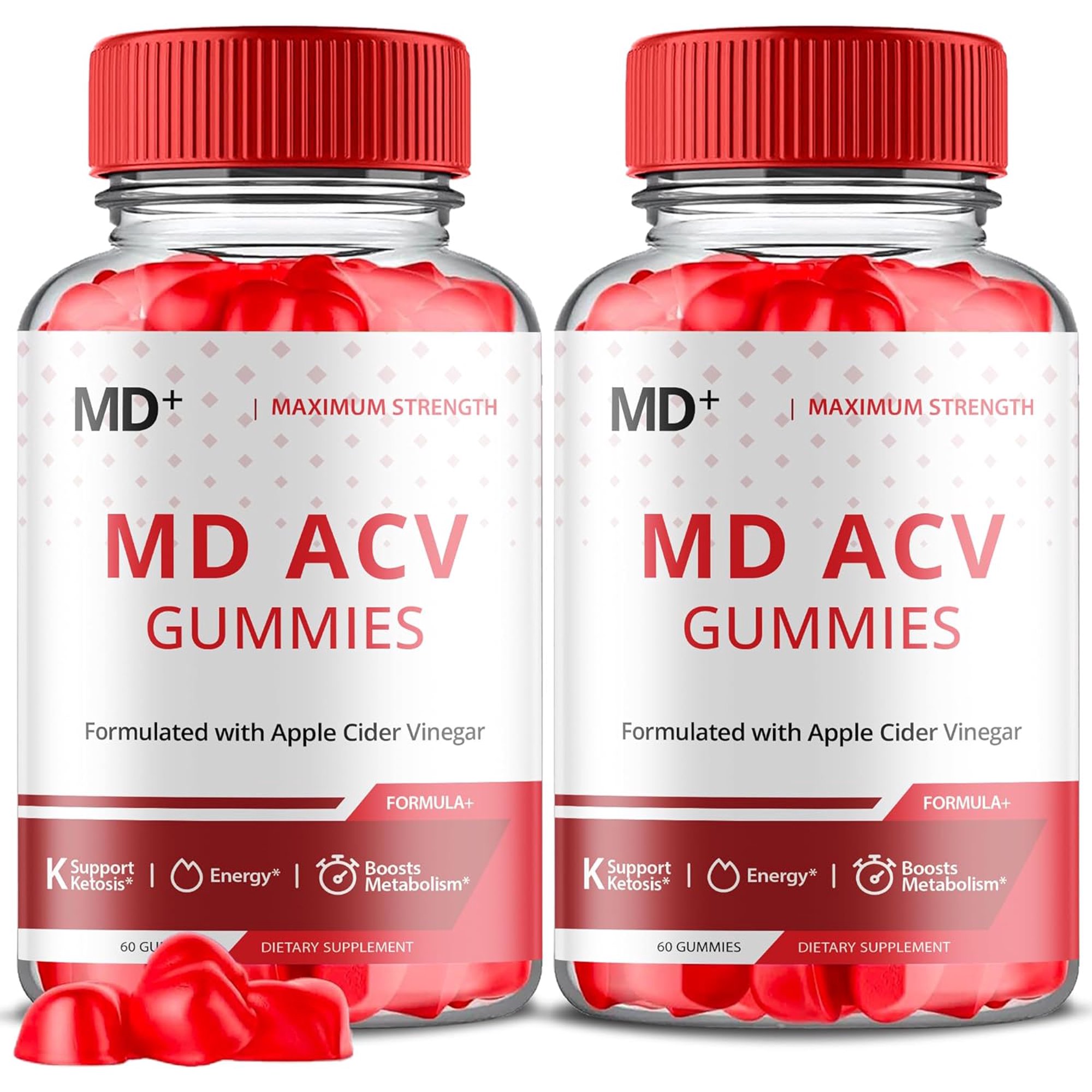 (2 Pack) MD+ Keto ACV Gummies - Apple Cider Vinegar Supplement for Weight Loss - Energy & Focus Boosting Dietary Supplements for Weight Management & Metabolism - Fat Burn - 120 Gummies