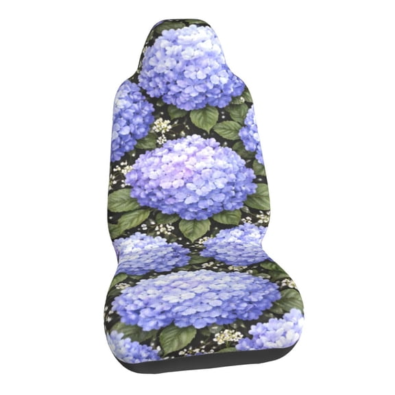 Blue Hydrangea Floral Car Seat Covers Stretch Car Seat Protectors Universal Fit